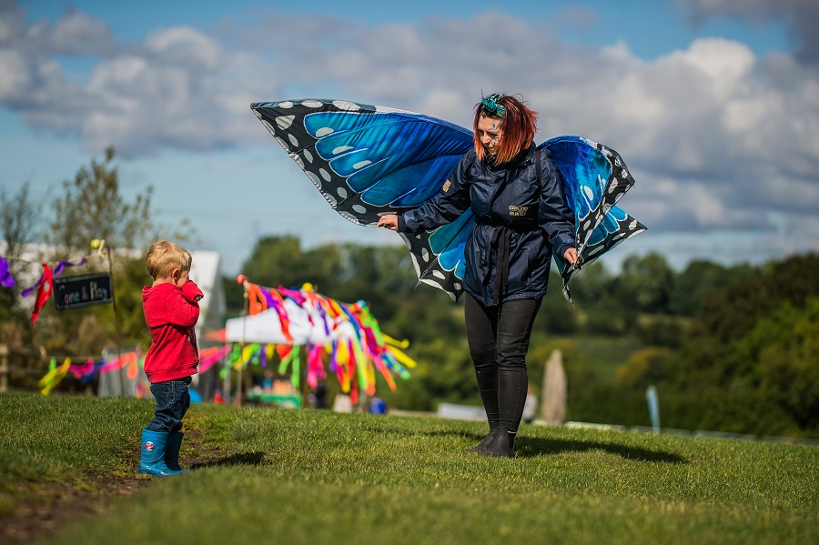 Person in Butterfly costume at Wildlife connections festival